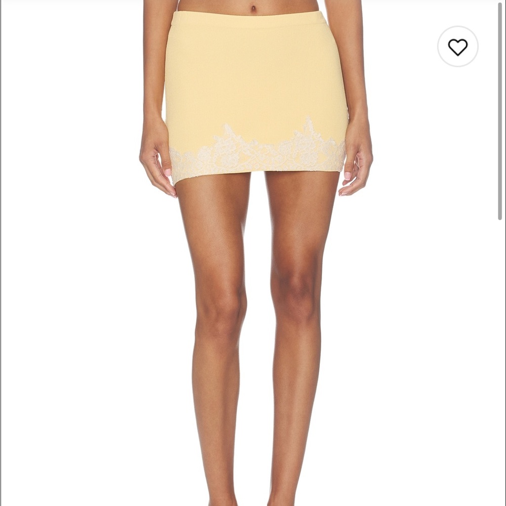 Elia Knit Lace Skirt in Yellow